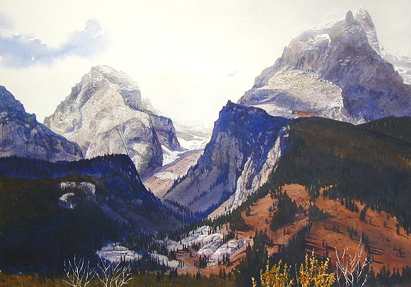 teton peaks |watercolor | 14 x 20 SOLD