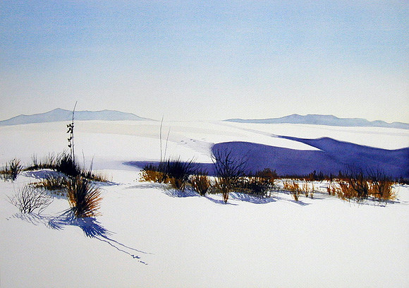 gypsum dunes |watercolor | 14 x 20