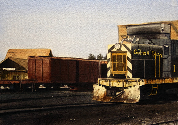 antonito depot | watercolor | 9 x 12  SOLD