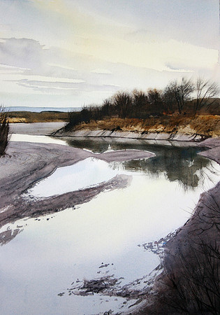 still morning on the river |watercolor | 20 x 14 SOLD