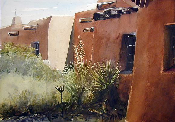 adobe walls |watercolor | 14 x 20 SOLD