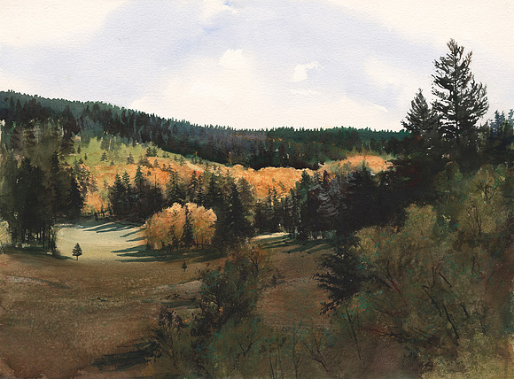 cloudcroft autumn | watercolor | 22 x 30 • giclee available