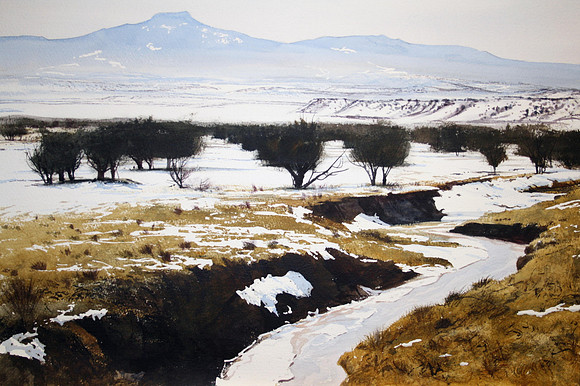 near redondo peak |watercolor | 14 x 20