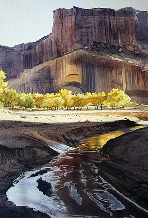 reflection on chelly floor |watercolor | 20 x 14 SOLD