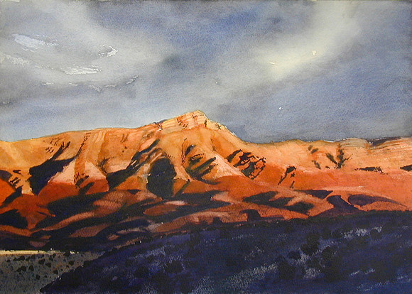 light on the hills |watercolor | 14 x 20