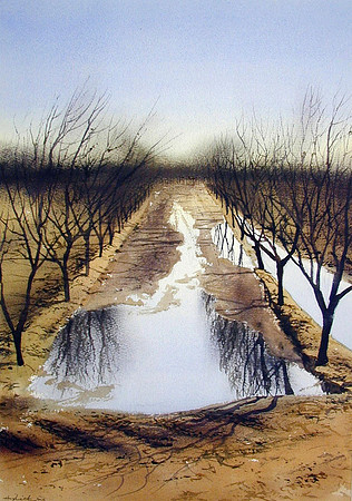 pecan farm  |watercolor | 20 x 14 SOLD