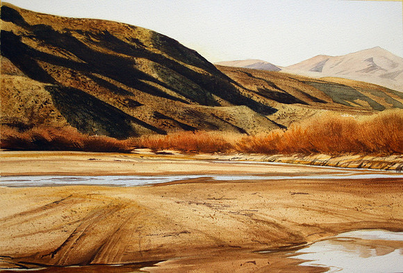shallow river |watercolor | 14 x 20