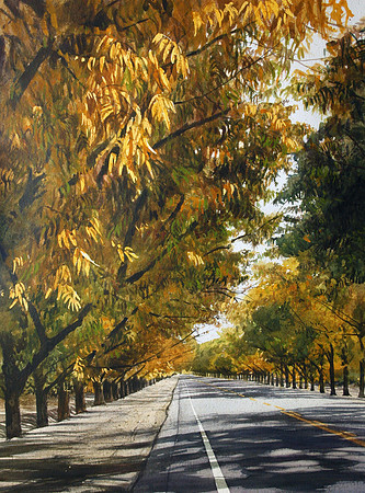 autumn, route 28 | watercolor | 30 x 22 | GICLEE AVAILABLE • SOLD