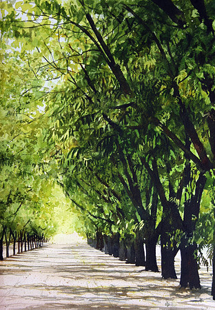 charles farm in april |watercolor | 20 x 14 SOLD
