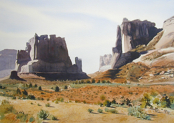 desert monuments |watercolor | 14 x 20 SOLD