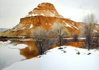 abiquiu hill reflection | watercolor | 14 x 20 SOLD
