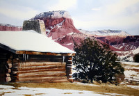 cabin at ghost ranch | watercolor | 14 x 20