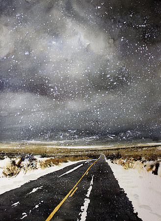 snowfall | watercolor | 30 x 22 • SOLD