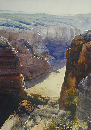 canyon rim |watercolor | 30 x 14 SOLD