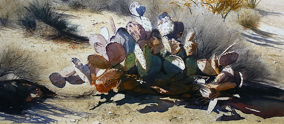 cactus cluster | watercolor | 13.25 x 29.25 SOLD