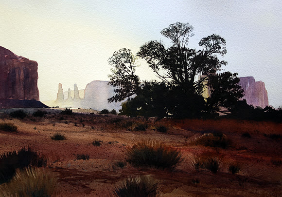 morning in monument valley | watercolor | 14 x 20 SOLD