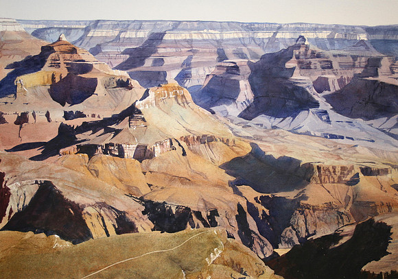 looking across the canyon | watercolor | 22 x 30 SOLD