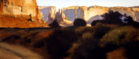 view of the monuments | watercolor | 10 x 20 SOLD