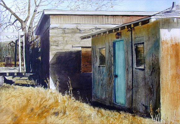 outbuildings  |watercolor | 14 x 20 SOLD