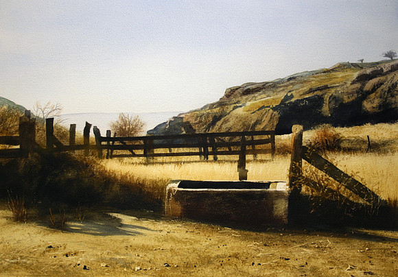 watering hole |watercolor | 14 x 20 SOLD