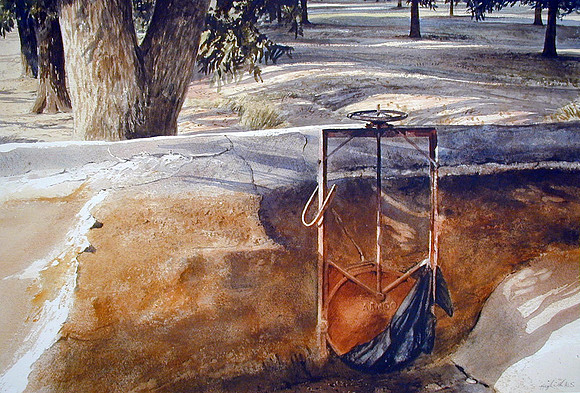 water lock |watercolor | 22 x 30