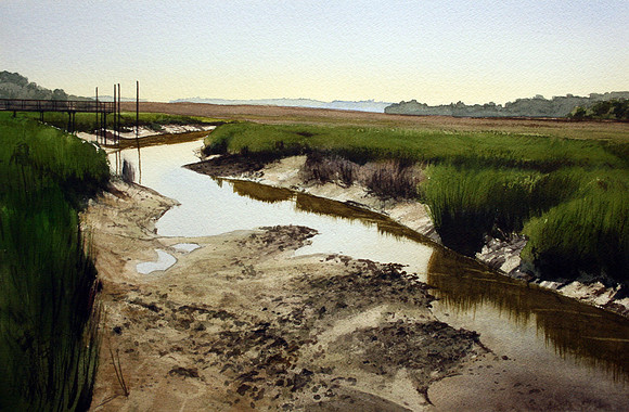dock at low tide | watercolor | 14.25 x 22 SOLD