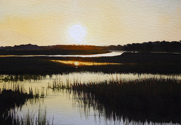 at sunset | watercolor | 9 x 12