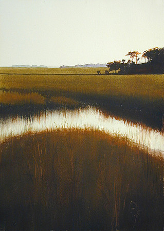 marsh glow | watercolor | 20 x 14 SOLD