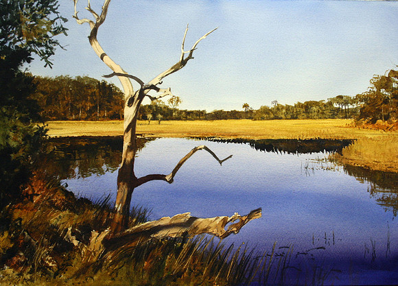 waters edge | watercolor | 14 x 20