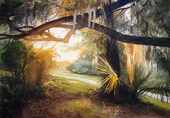 plantation pathway | watercolor | 14 x 20 SOLD
