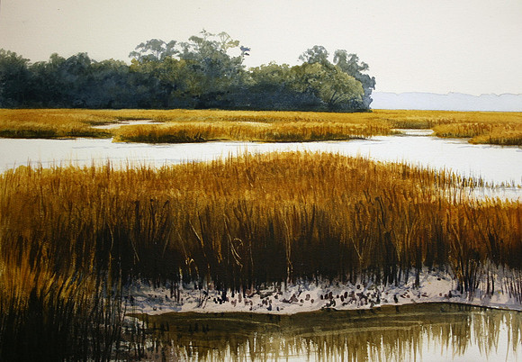 at the cove | watercolor | 14 x 20 SOLD