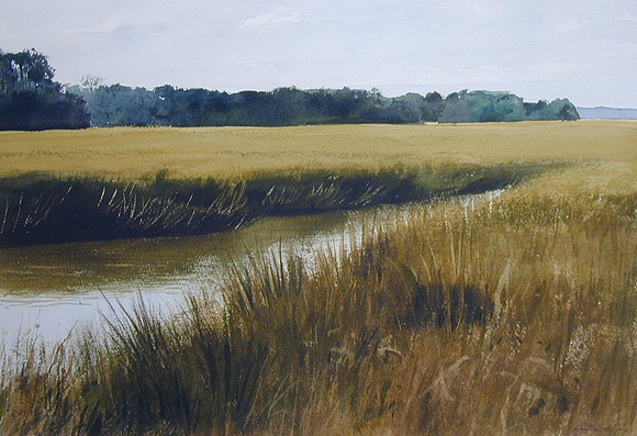 channel reflection | watercolor | 14 x 20 SOLD