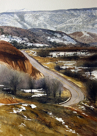 taos road |watercolor | 20 x 14 SOLD