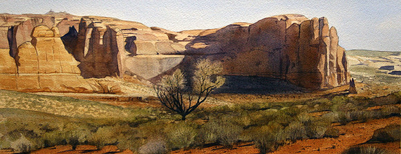 terrain at arches | watercolor | 8 x 21 SOLD