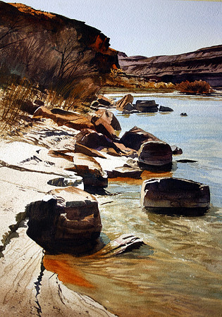 rocky shore, san juan | watercolor | 20 x 14 • SOLD