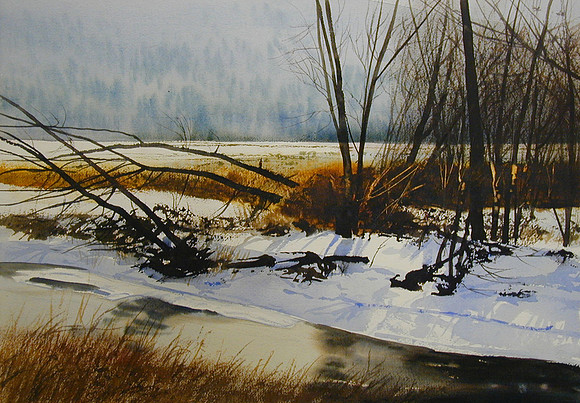 a winter day |watercolor | 14 x 20