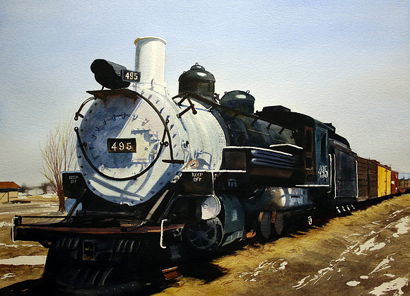 locomotive 495 | watercolor | 22 x 30 • GICLEE AVAILABLE