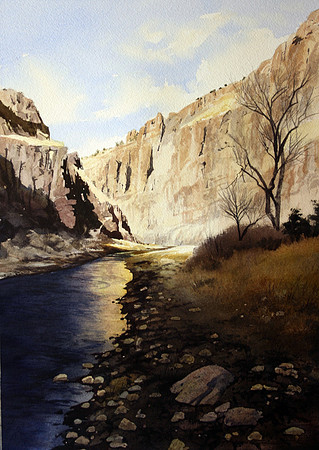 between canyon walls | watercolor | 20 x 14 SOLD