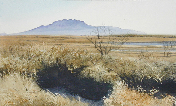 Distant Hill sketch |watercolor | 5 x 7 SOLD