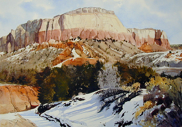 bluff at ghost ranch |watercolor | 14 x 20 SOLD