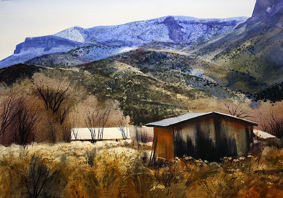 wooden shed | watercolor | 14 x 20 • SOLD
