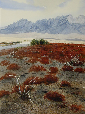 Crimson Sage  |watercolor | 20 x 14 SOLD - GICLEE AVAILABLE