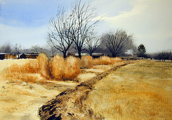 edge of the field   |watercolor | 14 x 20 SOLD