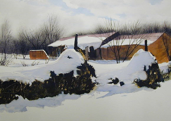 drifting snow |watercolor | 14 x 20