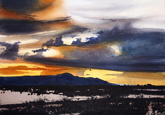 end of day |watercolor | 10 x 16 SOLD
