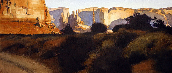 view of the monuments |watercolor | 12 x 21 SOLD