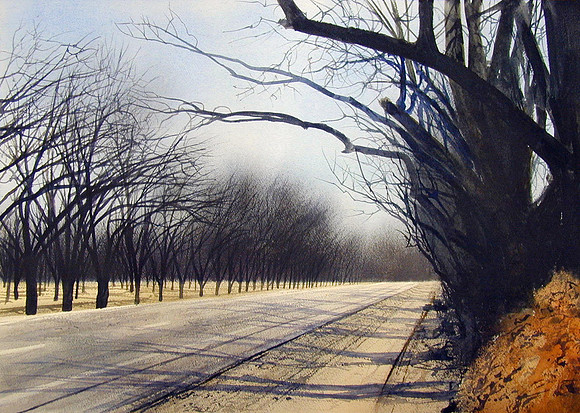 Blue Sky over Stahmanns |watercolor | 14 x 20 SOLD - GICLEE AVAILABLE