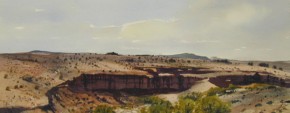 arroyo wall |watercolor | 8 x 17 SOLD