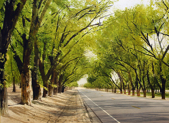 through the orchard |watercolor | 22 x 30 SOLD