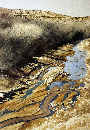 river patterns |watercolor | 20 x 14 SOLD